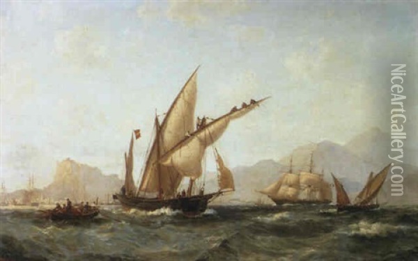 Shipping Off Alicante, Spain Oil Painting - Vilhelm Melbye
