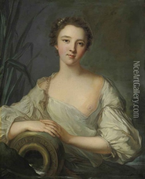 Portrait Of Louise Henriette De Bourbon-conti (1726-1759), Later Duchesse D'orleans Oil Painting - Jean Marc Nattier