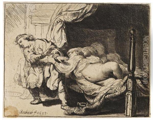 Joseph Und Potiphars Weib Oil Painting - Rembrandt Van Rijn