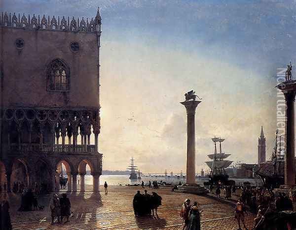 Piazza San Marco At Night Oil Painting - Friedrich Nerly the Younger