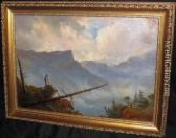 Sierra Mtns Oil Painting - Albert Bierstadt