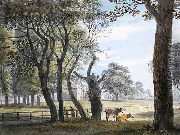 The Gunpowder Magazine, Hyde Park, c.1790 Oil Painting - Paul Sandby