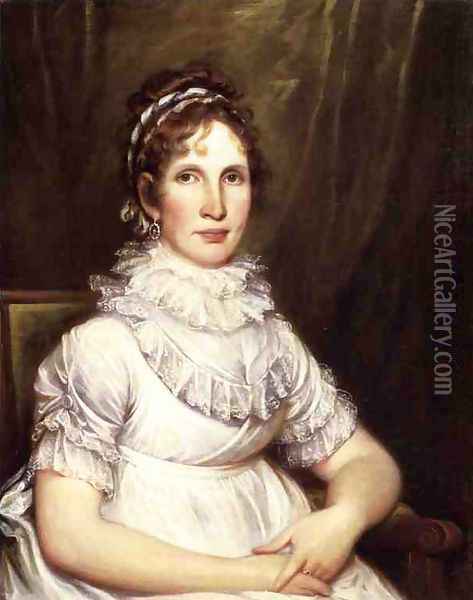 Portrait of Mrs. Isaac Bronson (nee Anna Olcott) Oil Painting - John Trumbull