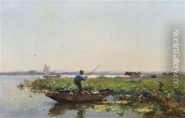 Fisherman Oil Painting - Cornelis Vreedenburgh