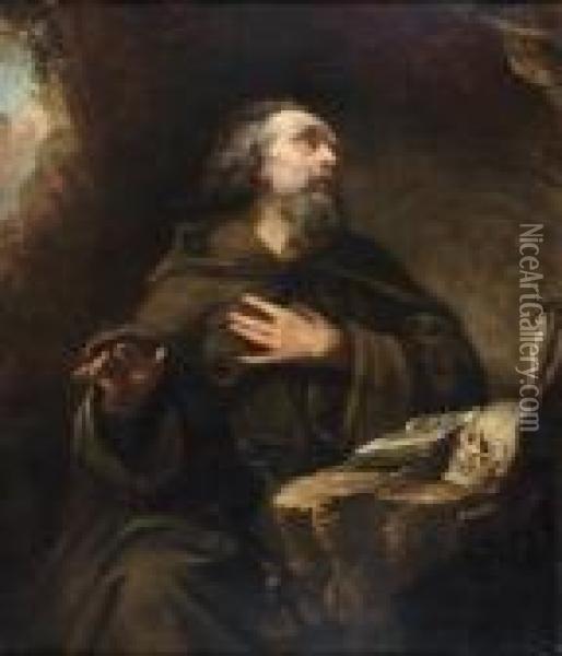 Moine Franciscain En Priere Oil Painting - Nicolas de Largillierre