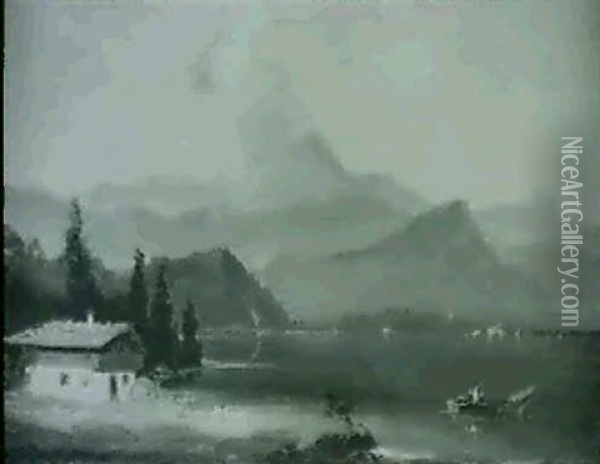 Kochelsee In Bayern Oil Painting - Ferdinand Feldhuetter