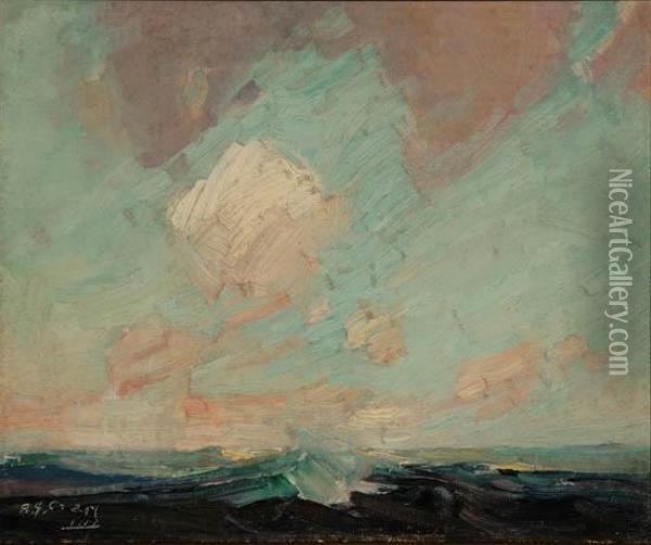 Study Of Clouds And Sea Oil Painting - Allen Gilbert Cram