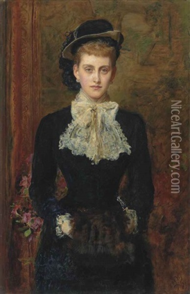Countess De Pourtales, The Former Mrs Sebastian Schlesinger Oil Painting - John Everett Millais