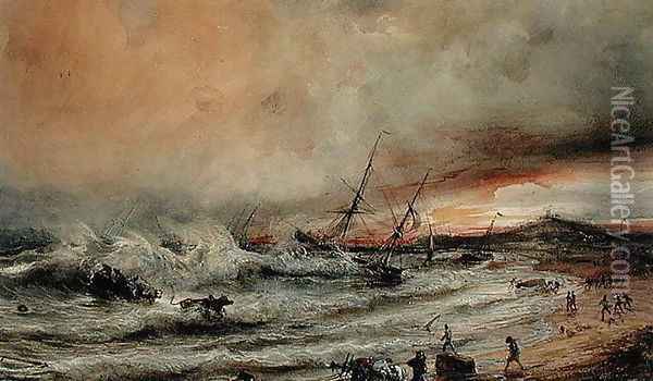 The Shipwreck Oil Painting - Theodore Gudin