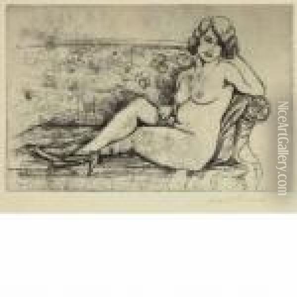 Nude On Couch; Nude On Sofa Oil Painting - Walt Kuhn