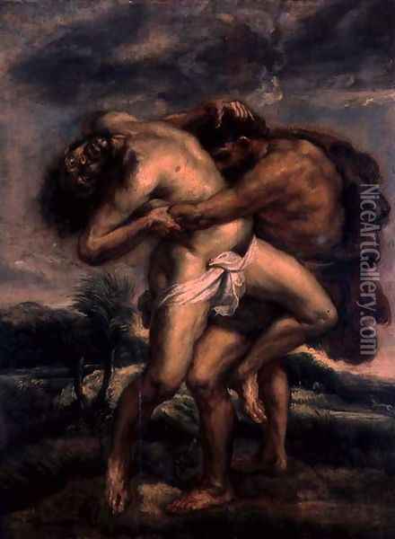Hercules and Antaeus, c.1622-30 Oil Painting - Peter Paul Rubens
