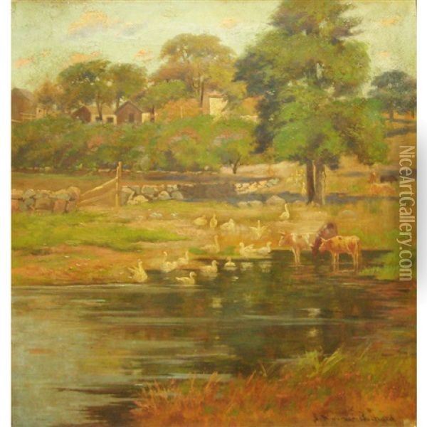 Pond Oil Painting - J. Ambrose Pritchard