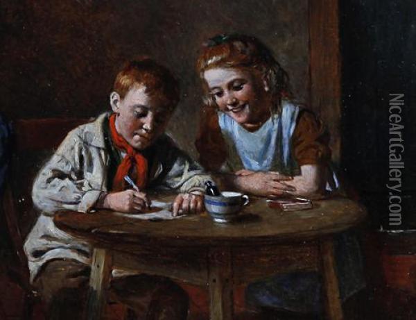 The Valentine Oil Painting - William Hemsley