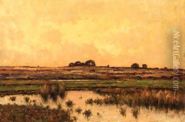 Evening Over The Marshes Oil Painting - Max Weyl