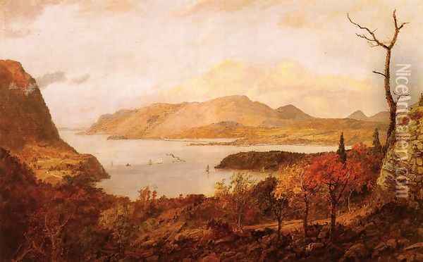 The Hudson River from Fort Putnam, near West Point Oil Painting - Jasper Francis Cropsey