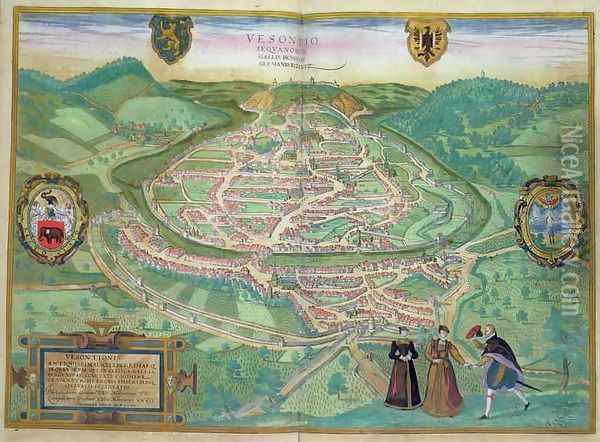 Map of Besancon from Civitates Orbis Terrarum Oil Painting - Joris Hoefnagel