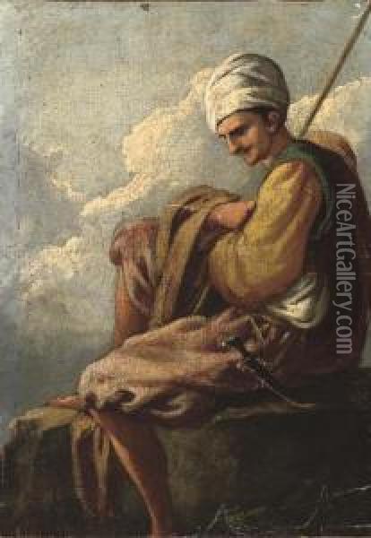 An Ottoman Oil Painting - Giulio Carpione