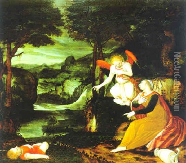 Hagar Und Ismael In Der Wuste Oil Painting - Hans Bock the Elder
