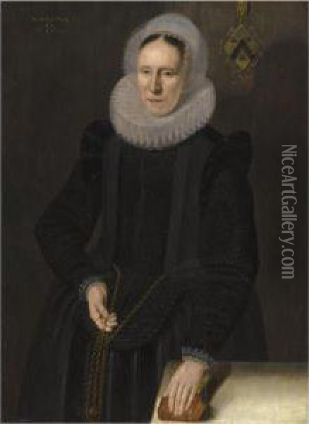 Portrait Of A Lady Oil Painting - Cornelis van der Voort