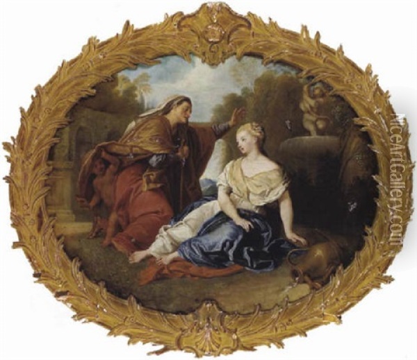 Vertumnus Und Pomona Oil Painting - Charles de La Fosse