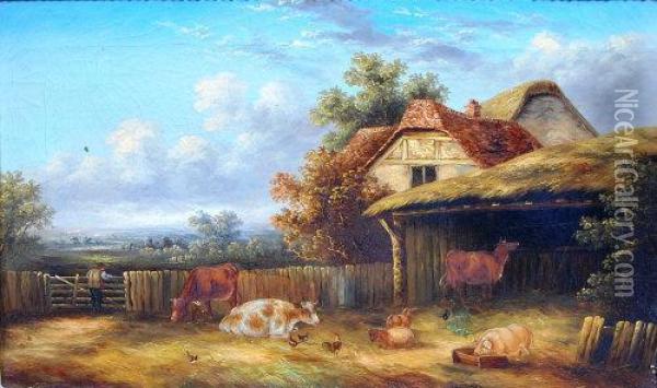 With Cattle Oil Painting - John Frederick Herring Snr