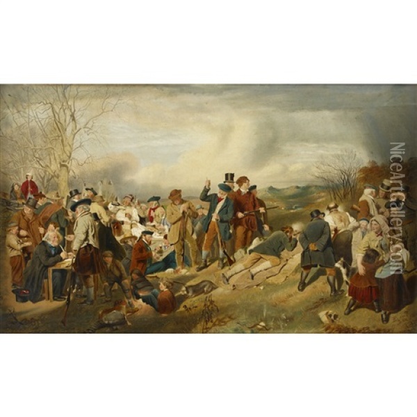 The Wappenshaw: A Shooting Match Oil Painting - John Faed