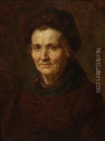 Portrat Einer Alten Frau Oil Painting - Josef Georg Edlinger