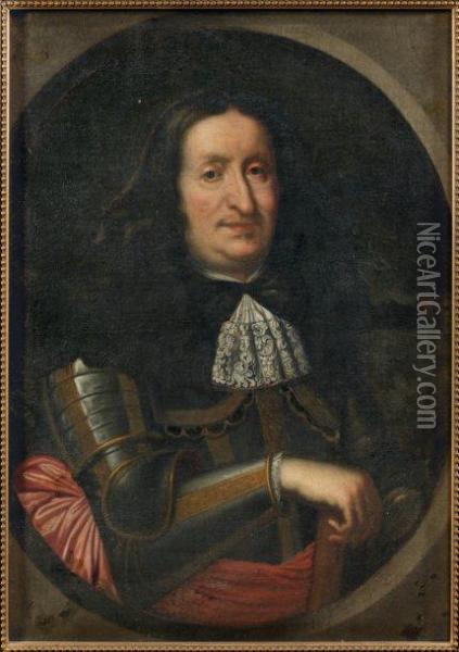 Portrait D'homme En Armure Oil Painting - Gian Battista Carborne