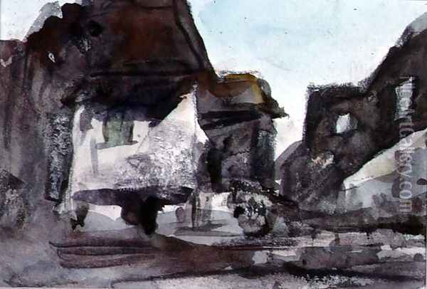 A Group of Houses Oil Painting - Hercules Brabazon Brabazon