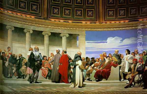 Hemicycle of the Ecole des Beaux (right side) Oil Painting - Paul Delaroche