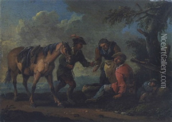 Rastende Bauernfamilie Oil Painting - Norbert Joseph Carl Grund