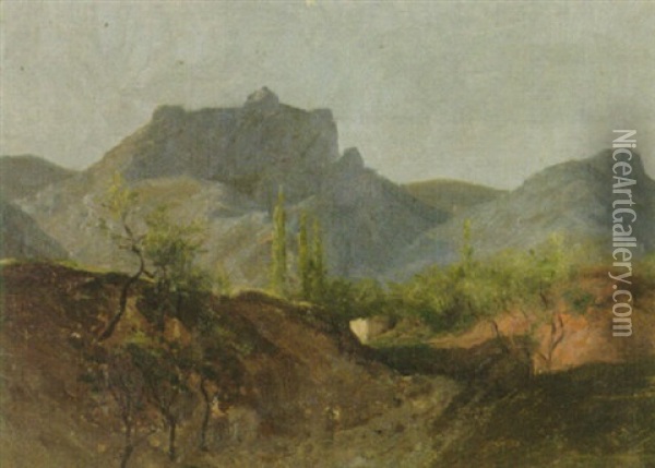 Gebirgslandschaft Oil Painting - Albert Anker