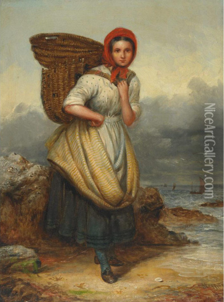 Fishergirl Oil Painting - Alexander Leggett
