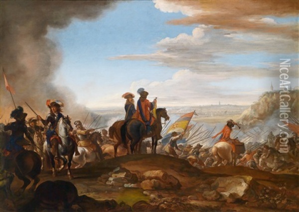 Die Truppen Des Grosherzogs Cosimo Iii. Von Toskana Im Gefecht Oil Painting - Giuseppe Pinacci