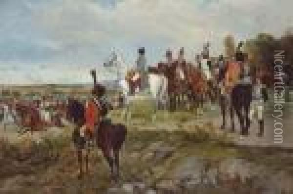 Napoleon Watching The Battle Of Friedland Oil Painting - James Alexander Walker