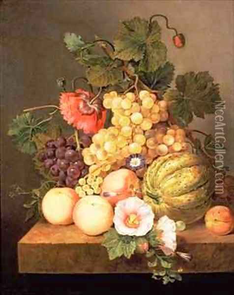 Still life with fruit Oil Painting - Johannes Cornelis Bruyn
