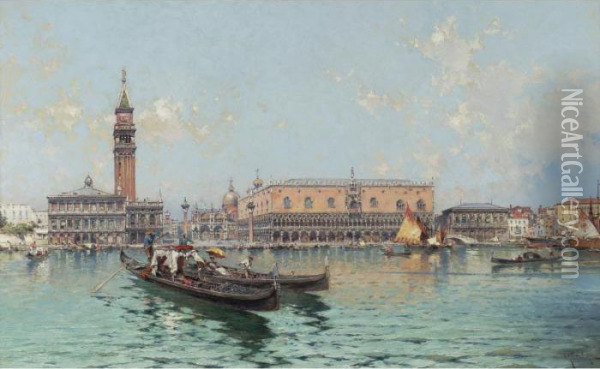 Grand Canal Venice Oil Painting - Franz Richard Unterberger