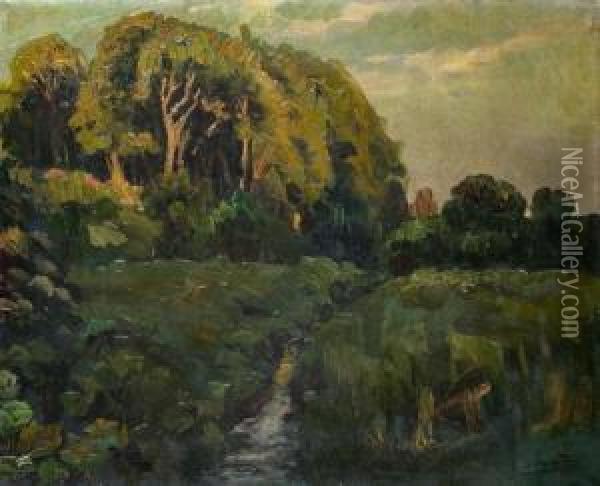 Bach Am Waldrand Oil Painting - Wilhelm Trubner