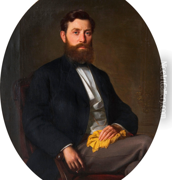 Portrait Of A Man Oil Painting - Ivan Nikolaevich Kramskoi