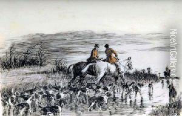 Turning For Home At The End Of The Hunting Day Oil Painting - Cecil Charles Aldin