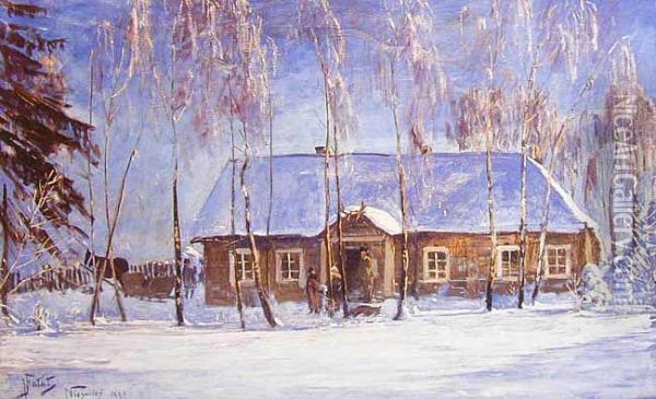 Lesniczowka W Nieswiezu, 1899 R. Oil Painting - Julian Falat