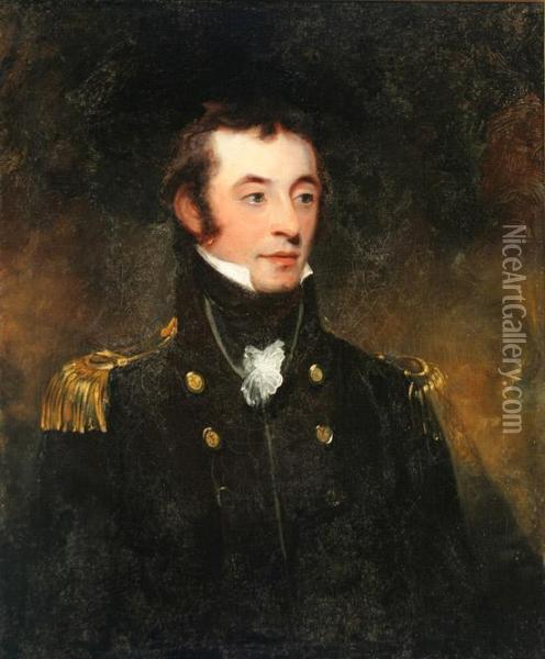 Portrait Of A British Naval Office Oil Painting - Sir William Beechey