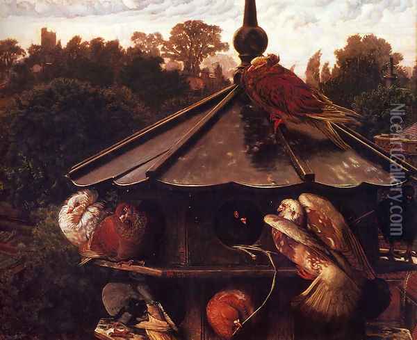 The Festival Of St. Swithin Or The Devecote Oil Painting - William Holman Hunt