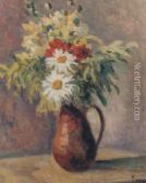 Pichet De Fleurs Oil Painting - Maximilien Luce
