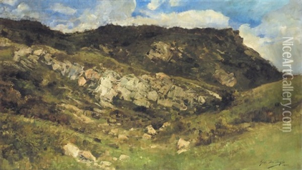 Landschap Oil Painting - Gustave Den Duyts