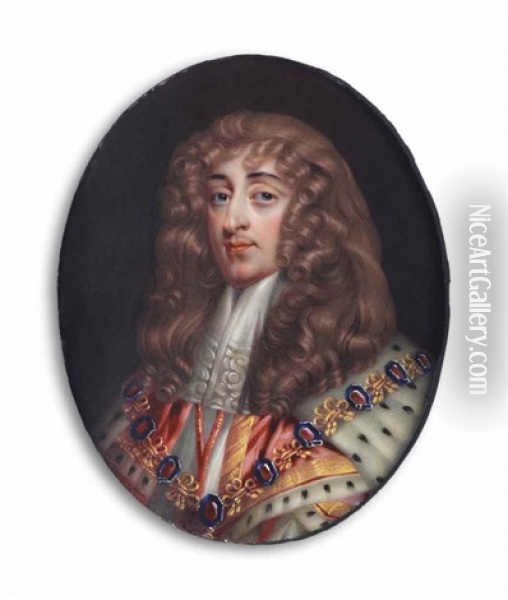 James Ii And Vii (1633-1701), King Of England, Scotland And Ireland 1685-1688, In Garter Robes Oil Painting - Henry-Pierce Bone