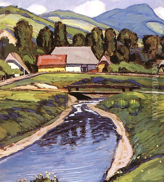 Springtime at the Stream Oil Painting - Robert King