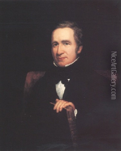 Portrait Of Joseph Paxton Oil Painting - Henry Wyndham Phillips