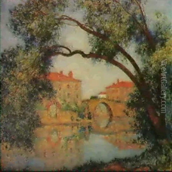La Sevre A Clisson Oil Painting - Ferdinand du Puigaudeau