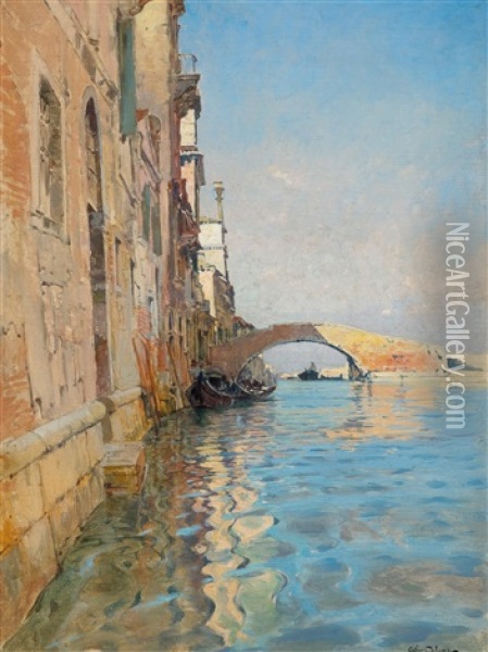View Of Venice Oil Painting - Jean-Baptiste-Arthur Calame